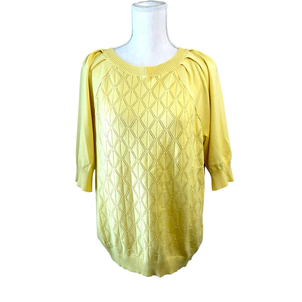 NEW! Ally Mae Yellow Women's Summer Sweater Top Size XL